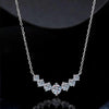 D Color Moissanite 7-Round Cut Stones Pendant Necklace in Sterling Silver