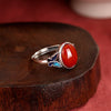 Vintage Southern Red Agate Butterfly Ring in Sterling Silver