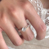 Celestial Spin Silver Rotating Solitaire Band Ring