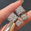 Double Square Sparkling Crystal Stud Earrings – Elegant Layered Look