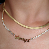 Custom Name Tennis Chain Necklace – Sterling Silver Name Pendant