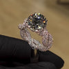 Micro Pave Round Cut Twisted Shank Engagement Ring