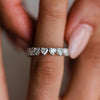 3PCS Heart Cut Wedding Band Set In Sterling Silver