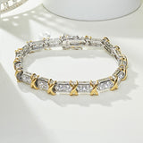 X Round Cut Bracelet in Sterling Silver
