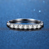 1 Carat D Color Round Cut Moissanite Sterling Silver Wedding Band