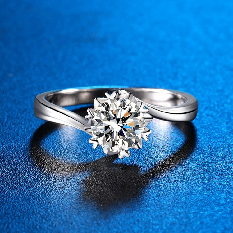 Minimalist Vintage Round Moissanite Rose Gold Engagement Ring Art Deco Moissanite  Ring Colorless VVS Clarity Diamond Wedding Ring for Her - Etsy | Art deco engagement  ring, Sterling silver engagement rings, Diamond