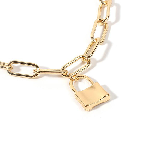 Retro Lock & Key Layered Necklace