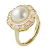 Elegant Vintage Freshwater Pearl Sterling Silver Ring
