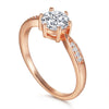 Classic Rose Golden Sterling Silver Solitaire Ring