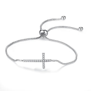 Faith Cross Adjustable Slider Clasp Bracelet