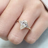 Pear Cut Sterling Silver Engagement Ring with Three Stone