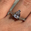 4.0ct Pear Cut 925 Sterling Silver Engagement Ring