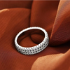 Luxury Paved Round Cut Wedding Band in Silver Tone