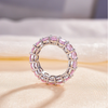 Stunning Oval Cut Pink High-Gemstone Sterling Silver Wedding Band