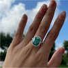 Gorgeous Halo Cushion Cut Paraiba Tourmaline Engagement Ring