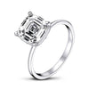 Classic Asscher Cut Sterling Silver Solitaire Ring