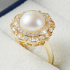 Elegant Vintage Freshwater Pearl Sterling Silver Ring