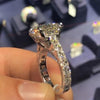 5.0ct Asscher Cut Sterling Silver Engagement Ring