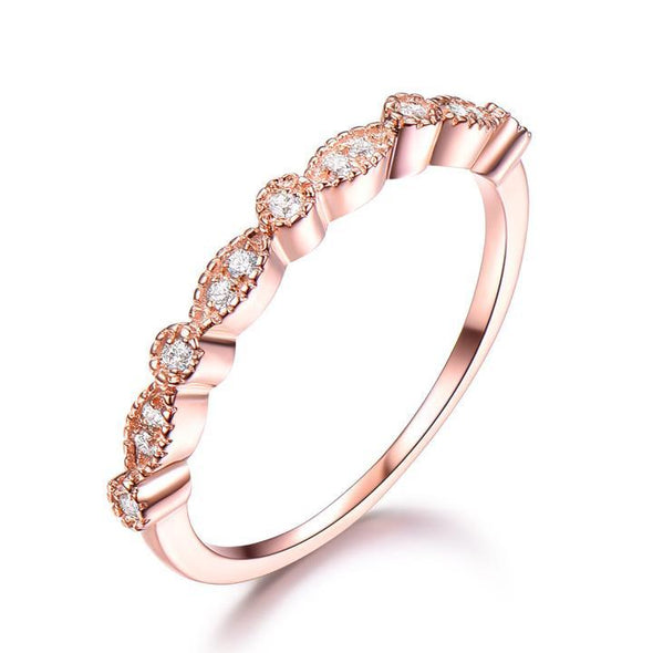 Rose Golden Half Eternity Stackable Ring