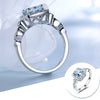Vintage Topaz Halo 925 Sterling Silver Engagement Ring