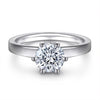 Classic 6 Prong Round Cut Sterling Silver Solitaire Ring
