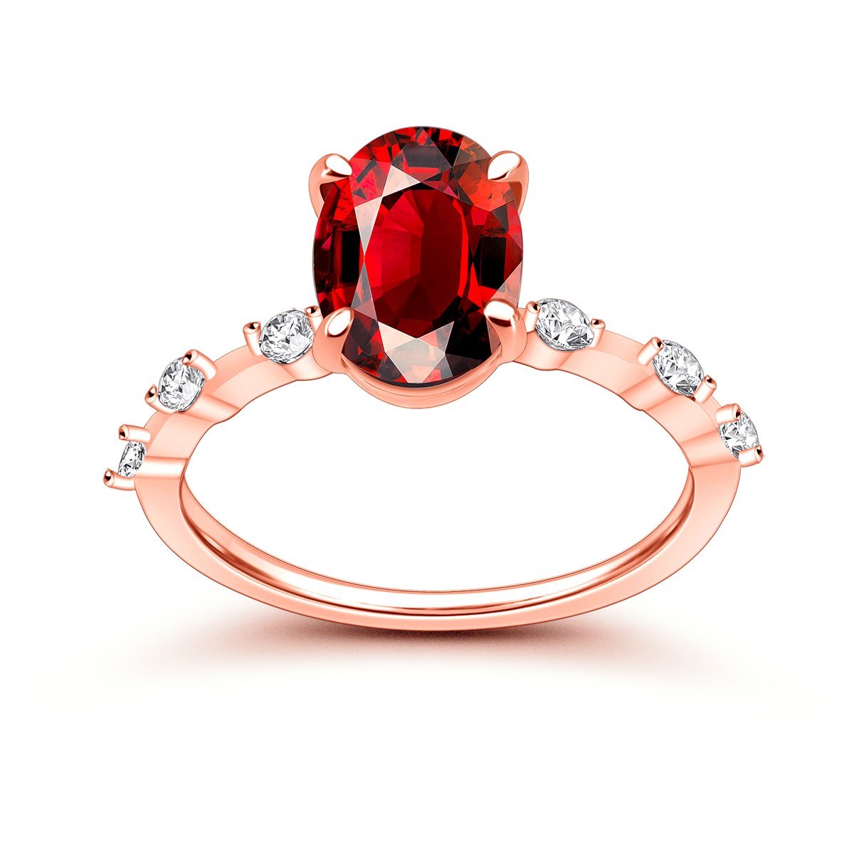 Engagement ring with hot sale ruby side stones