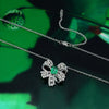 Bowknot Emerald Pendant Necklace