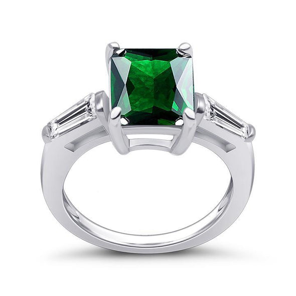 Tapered Baguette 4 Prong Engagement Ring
