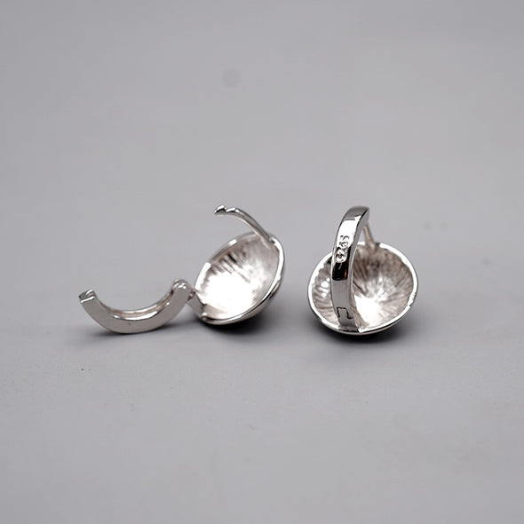 Dainty Hinged Hoop Sterling Silver Stud Earrings