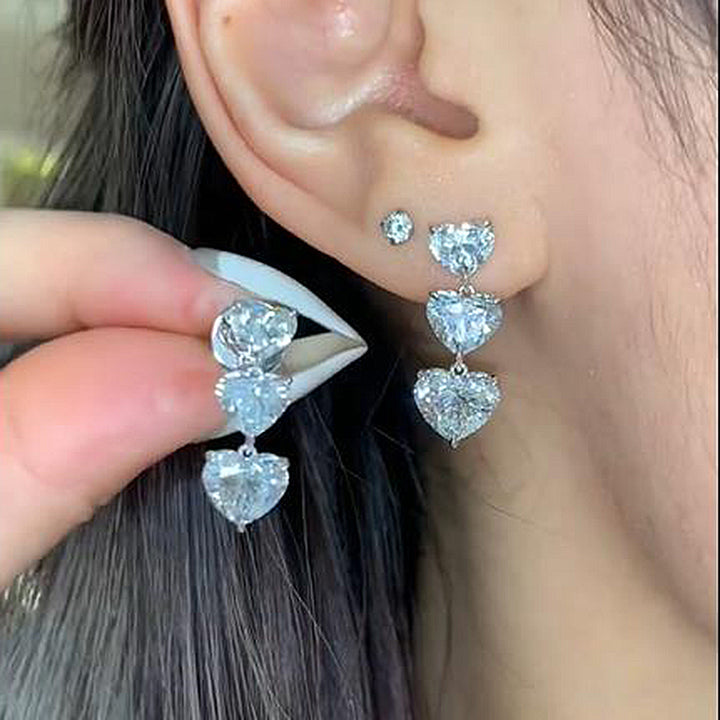 10k Gold Diamond Heart Shaped Earrings 0.11 Ctw – Avianne Jewelers