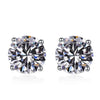 Classic Moissanite Stone 4 Prong Sterling Silver Stud Earrings