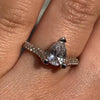 4.0ct Pear Cut 925 Sterling Silver Engagement Ring