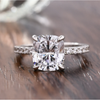Classic 4 Prong Cushion Cut Engagement Ring In Sterling Silver