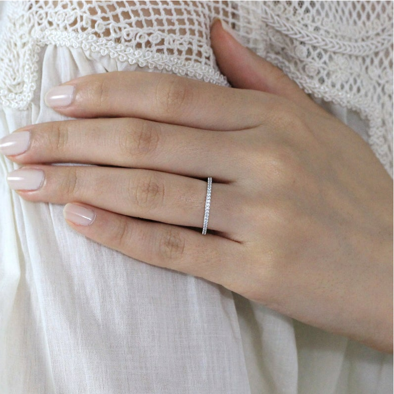 Thin sterling 2025 silver wedding bands