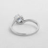 Oval Cut Bypass 925 Sterling Silver Solitaire Ring