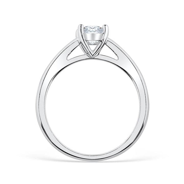 Oval Cut Solitaire Ring In Sterling Silver
