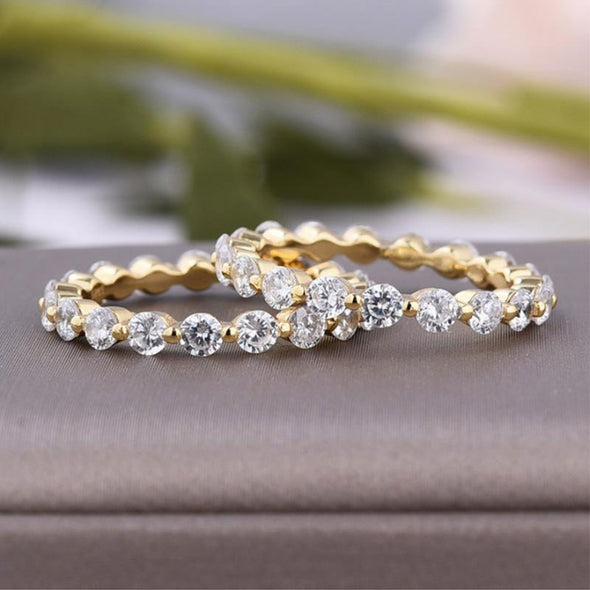 Wedding 4PC Stunning Golden Tone Bridal Set For Women In Sterling Silver
