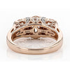 Luxurious Rose Golden Tone Three Stone Champagne Sterling Silver Engagement Ring
