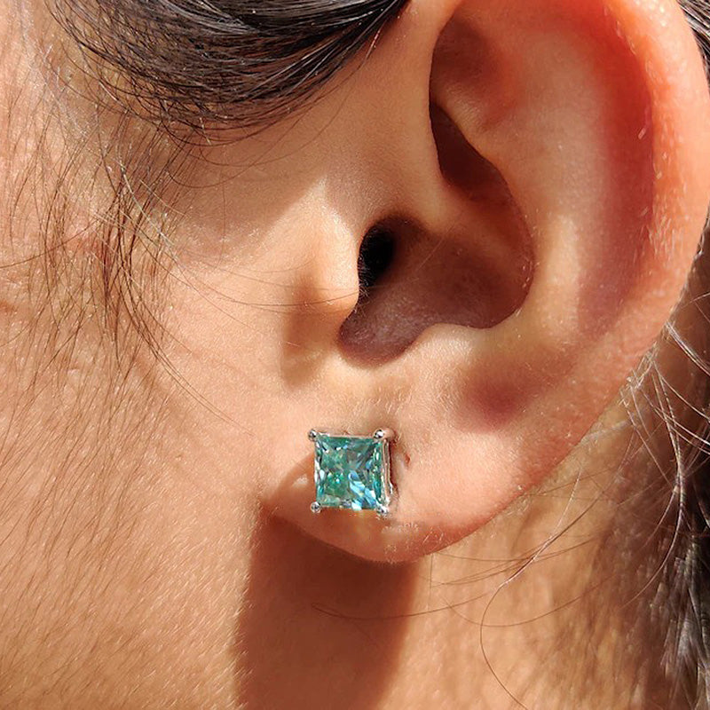 Buy Tourmaline Paraiba Stud Earrings 7mm Royal Jewelry Luxury Online in  India  Etsy