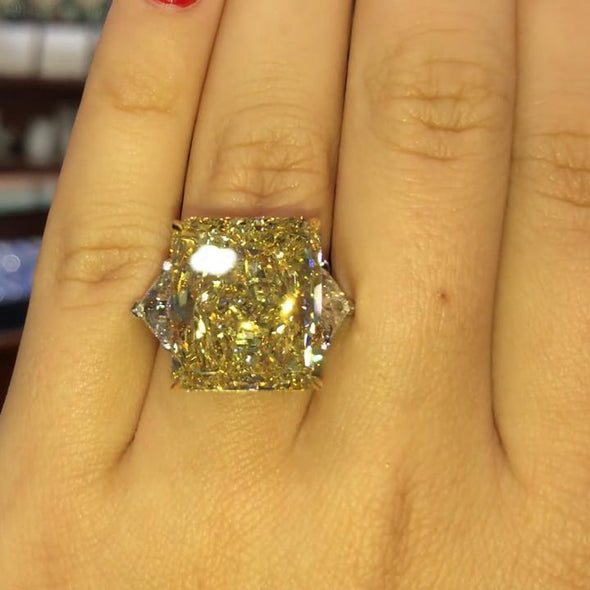 Radiant Cut Fancy Yellow Engagement Ring