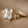 Emerald Cut with Marquise Side Stone Engagement Ring