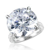8.0ct Sterling Silver Solitaire Engagement Ring