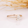 Rose Gold Oval Cut Sterling Silver Engagement Ring