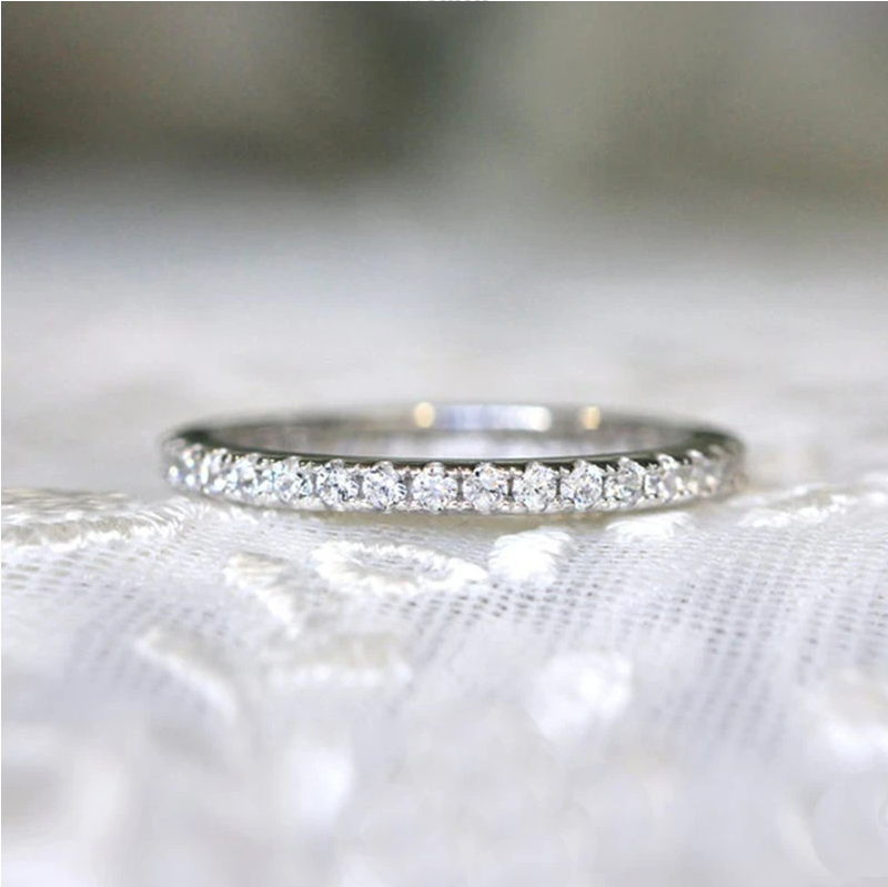 Thin silver diamond ring clearance