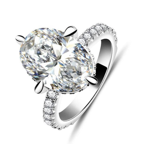 9.5ct Classic 4 Prong Oval Cut Engagement Ring