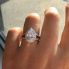 Halo Pear Cut Split Shank Engagement Ring