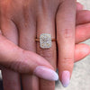 Petite Sparkling Golden Tone Sterling Silver Engagement Ring