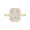 Petite Sparkling Golden Tone Sterling Silver Engagement Ring