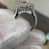 Round Cut Flower 925 Sterling Silver Engagement Ring