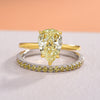 Golden Tone Pear Cut Yellow Gemstone Sterling Silver Wedding Bridal Set